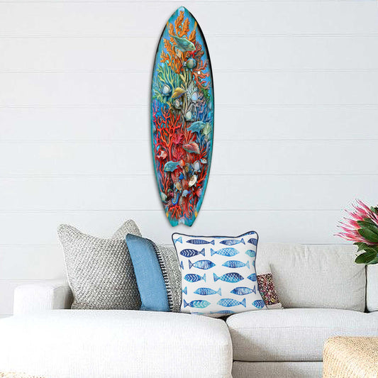 Surfboard Coastal Underwater Life Wall Art