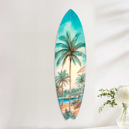 Tropical Surfboard Coastal Wall Art