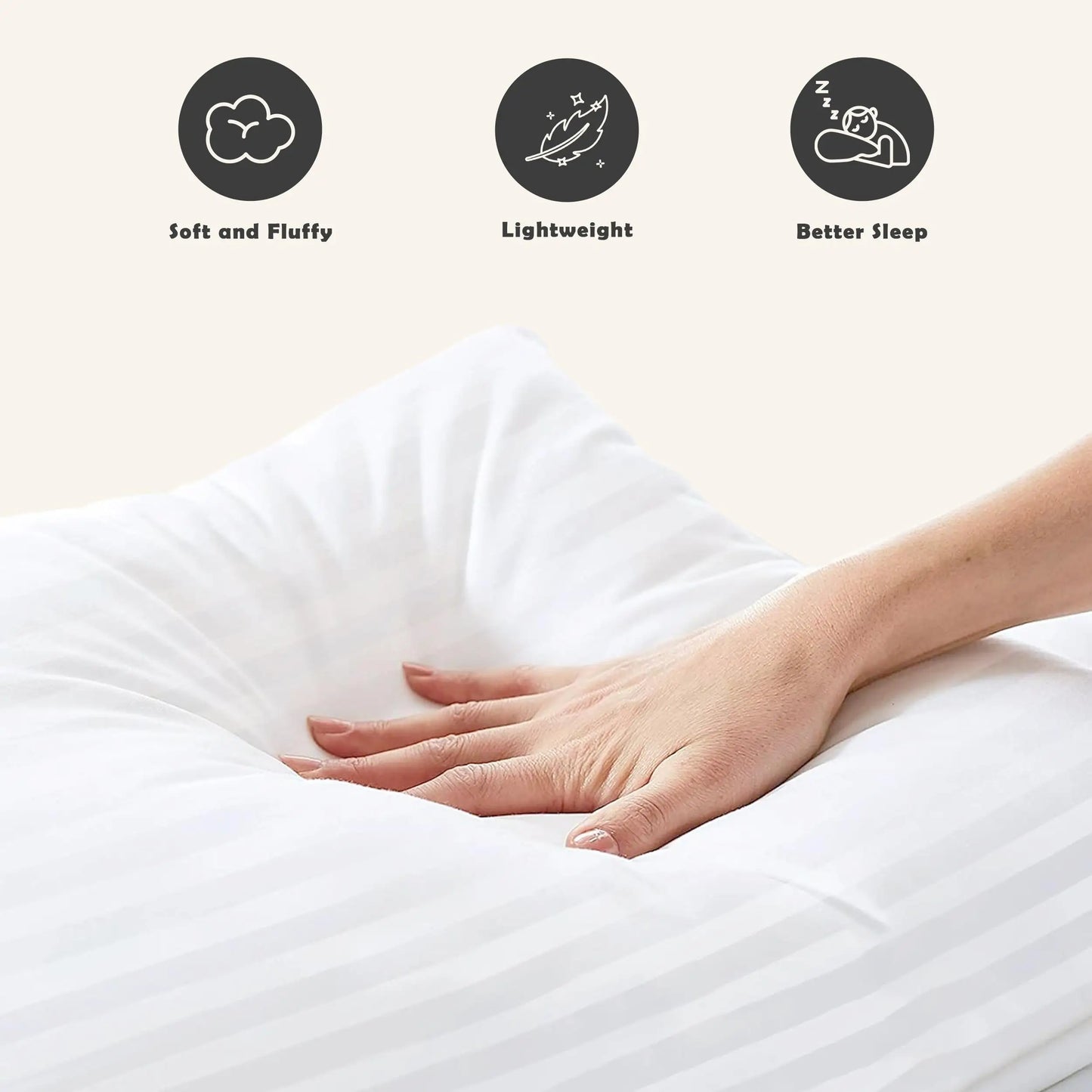 Stripe Pillows Set of 2 – Down Alternative Bed Pillows