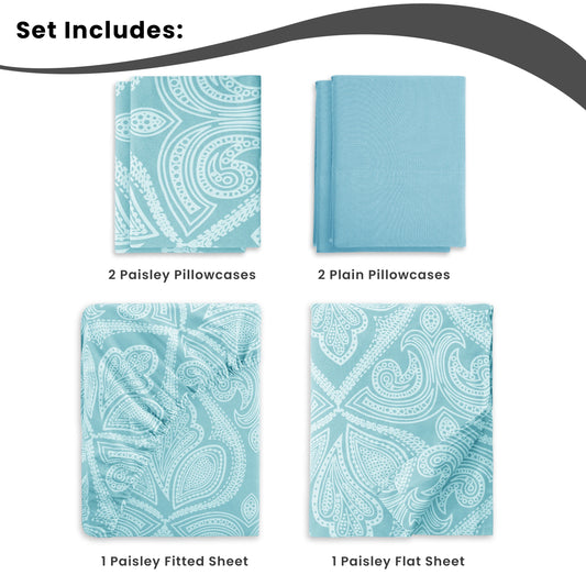 6Pc Paisley Sheet Set – Soft Luxurious Printed Sheets