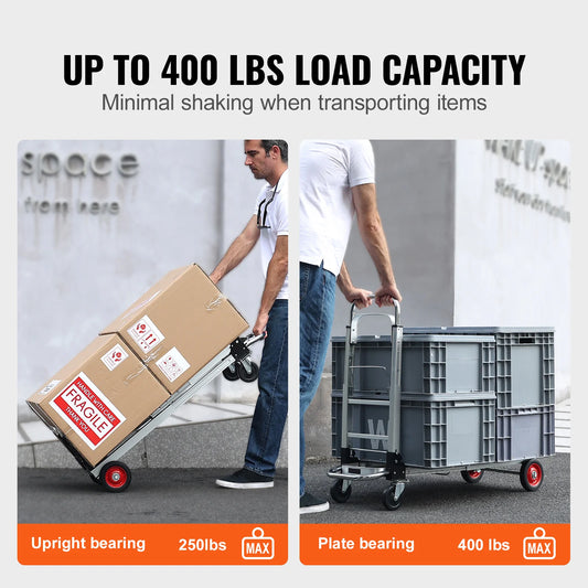 400lbs Folding Hand Truck Lightweight Dolly with Wheels