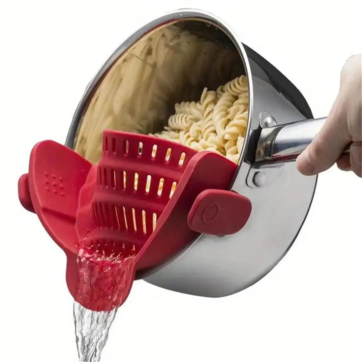 1PC Kitchen Utensil for Pots Pans & Bowls, Adjustable Clip-On Pot Strainer