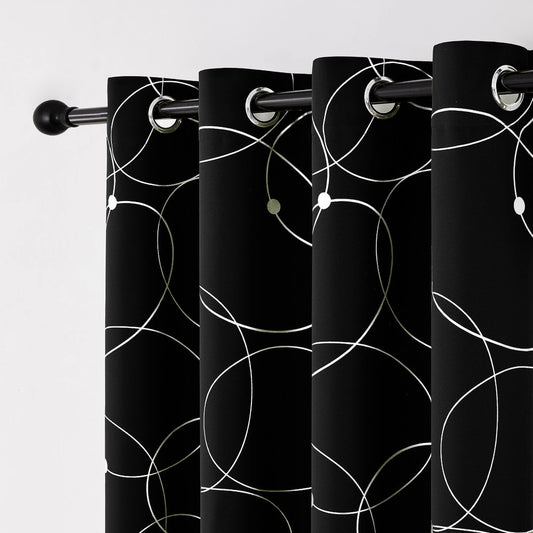 4PCS Blackout Curtains Grommet Thermal Insulated