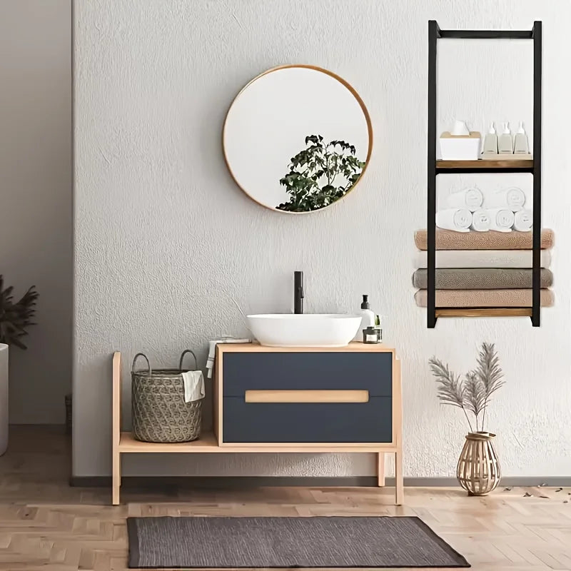 Wall-Mounted Towel Rack, Bathroom Storage