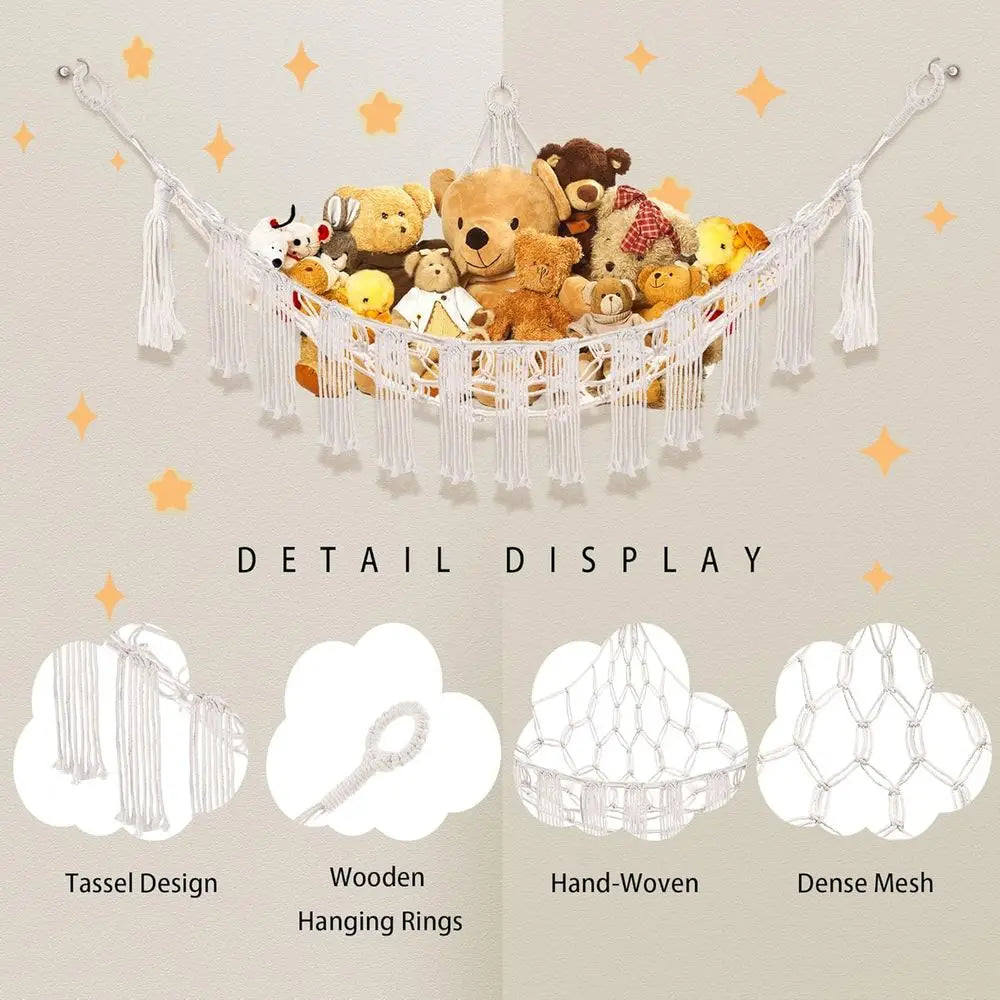 Stuffed Animal Hammock with LED Light, Storage
