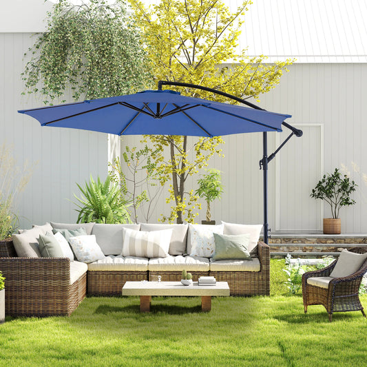 JHK 10FT Outdoor Patio Umbrella Hanging Cantilever with Easy Tilt Adjustment
