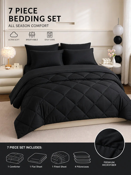 5pcs/7pcs Twin Full Queen King Bedding Sets, Comforter