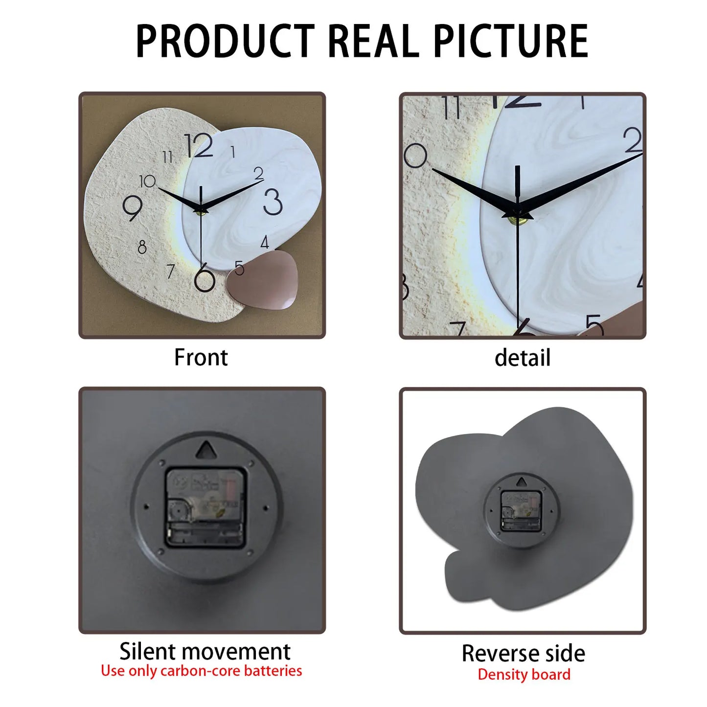 Modern Wall Clock, Silent Quartz , No Battery
