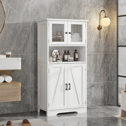 Free Standing Kitchen Pantry Cupboard with 4 Doors