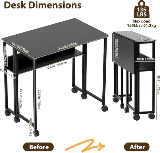 Laptop Table Storage, Sofa Table with Wheels