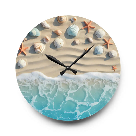 Beach Shore Acrylic Wall Clock – Coastal Decor