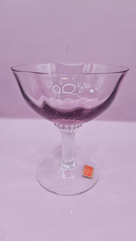 Gorham Reizart Crystal Champagne and Cordial Glass -Plum Color