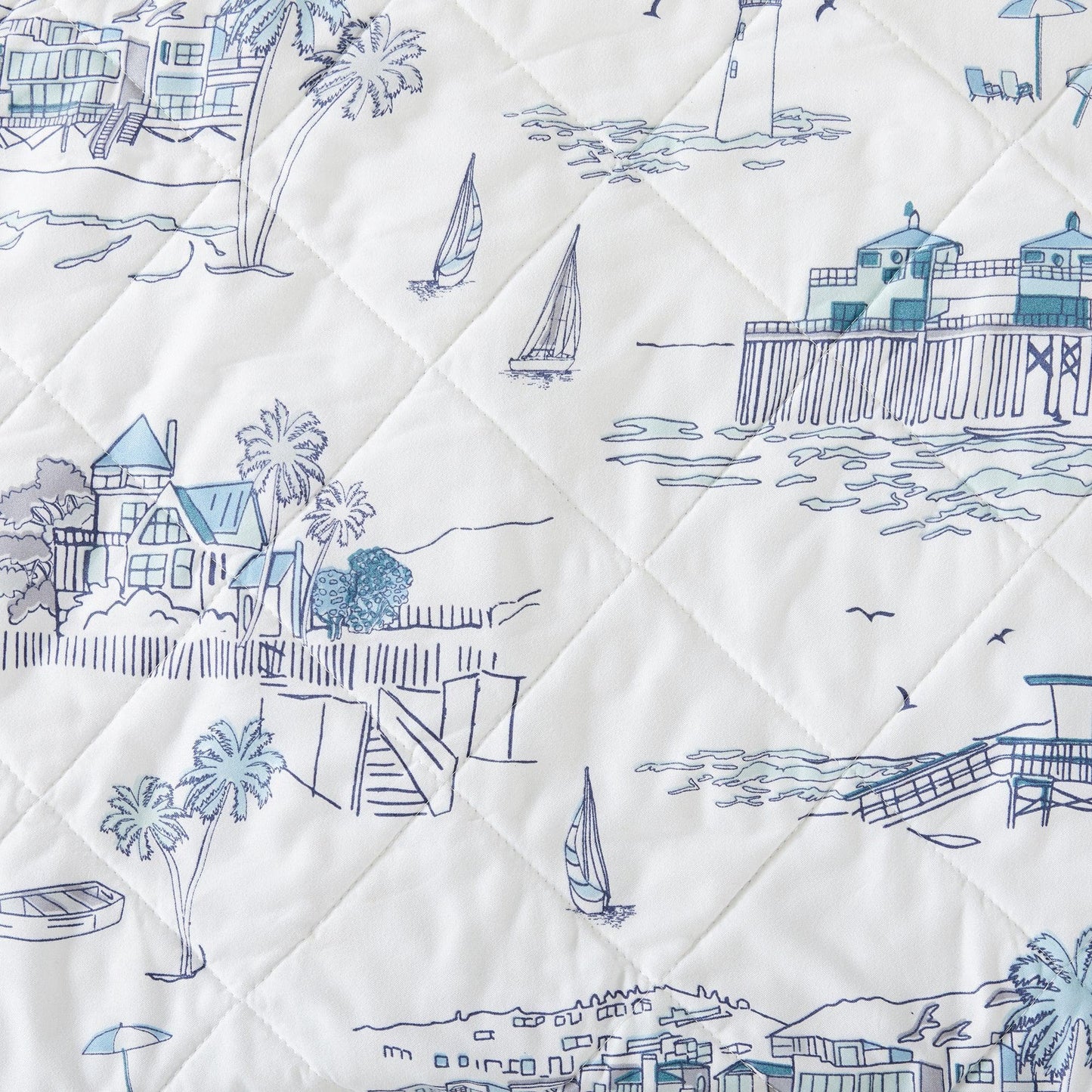 Coastal Toile Quilt Set
