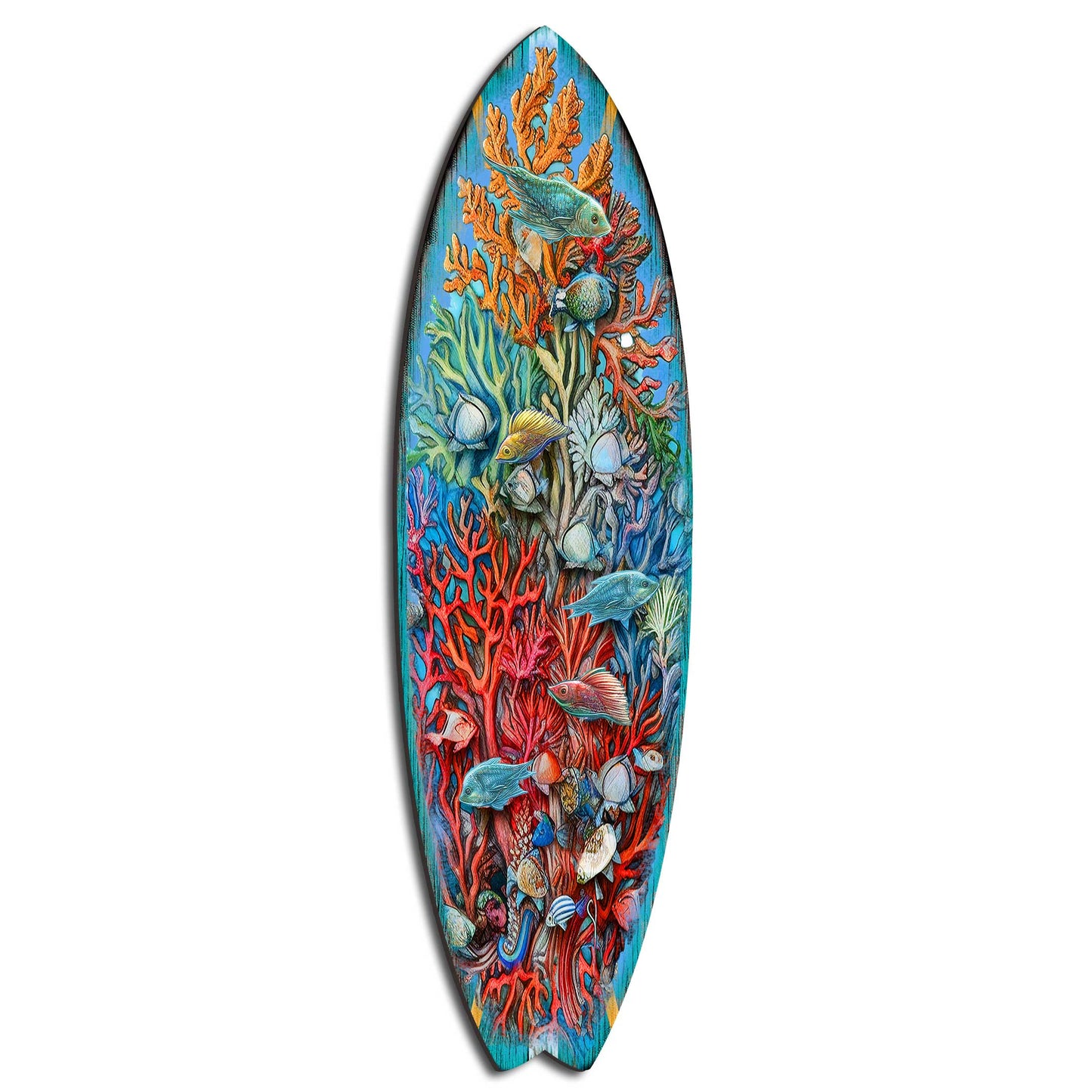 Surfboard Coastal Underwater Life Wall Art