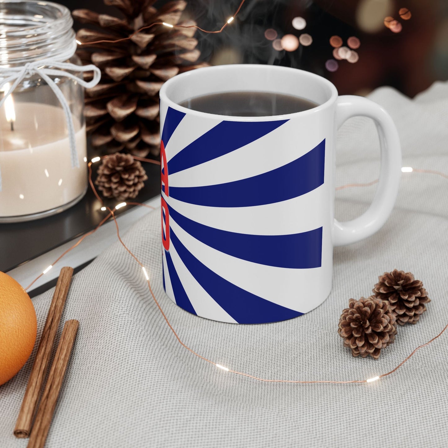 USA 250 Ceramic Mug — Red & Blue Patriotic Coffee Cup