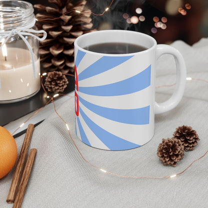 USA 250 Ceramic Mug, Ice Blue — Red & Blue Patriotic Coffee Cup