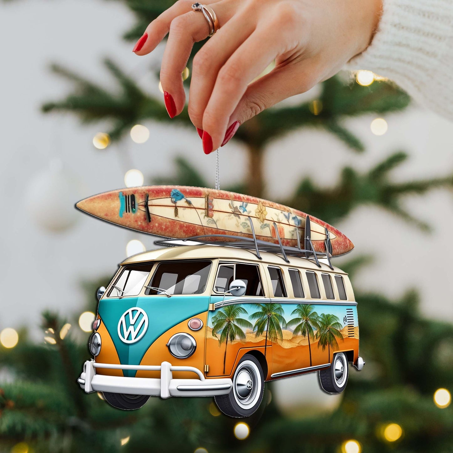 Surf Vans Decorative Eco Wood Ornaments Set of 3