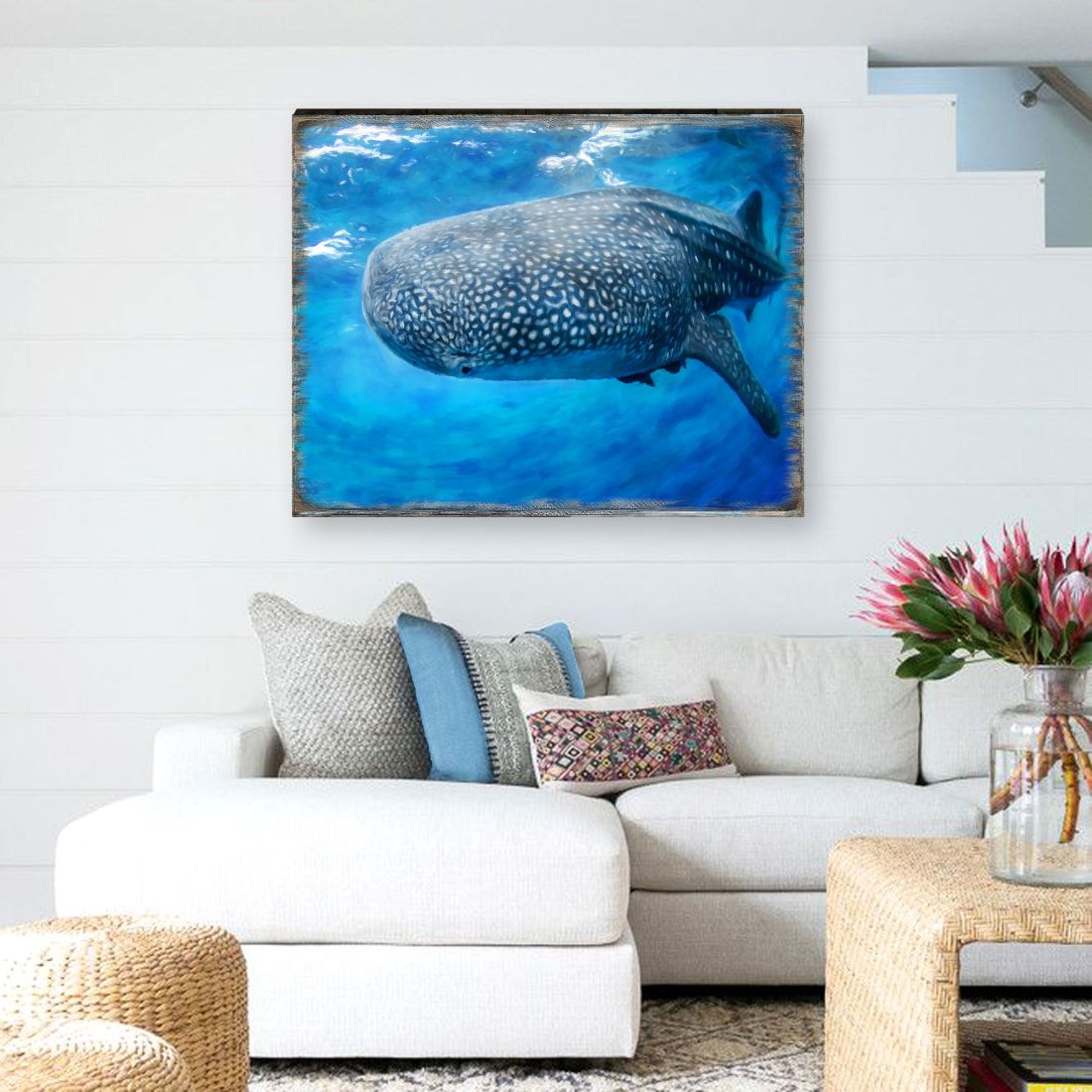 Blue Whale Wooden Wall Art