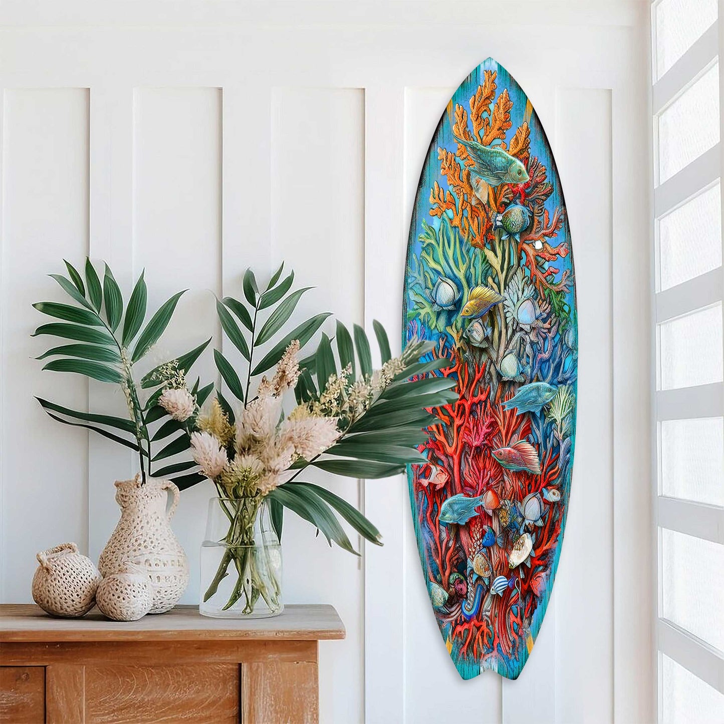Surfboard Coastal Underwater Life Wall Art