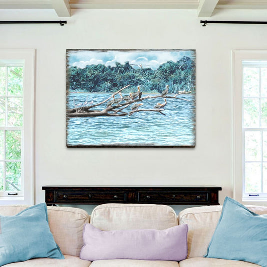 Island Paradise Seabirds Wooden Coastal Wall Art