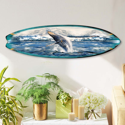 Humpback Harmony Surfboard Coastal Wall Art