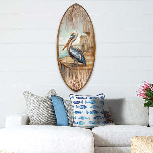 Pelican Surfboard Coastal Wall Art