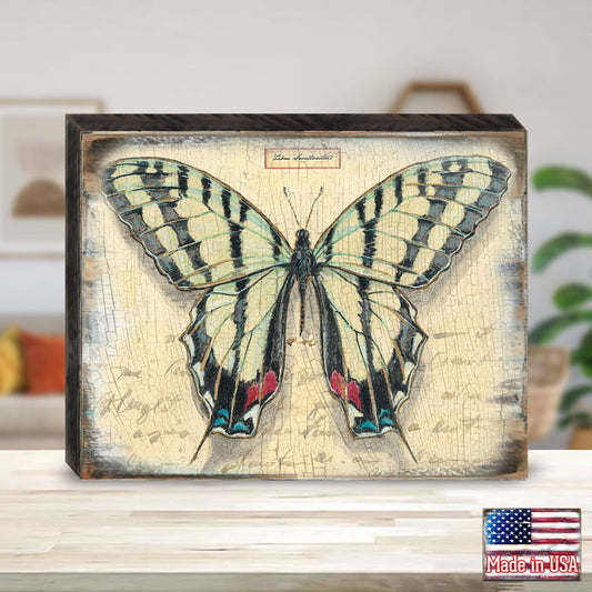 Mykonos Vintage Butterfly Wooden Wall Art