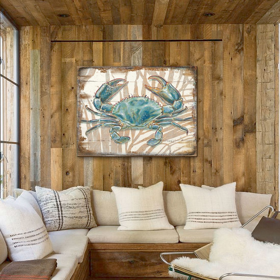 Tangerang Crab Wooden Coastal Wall Art