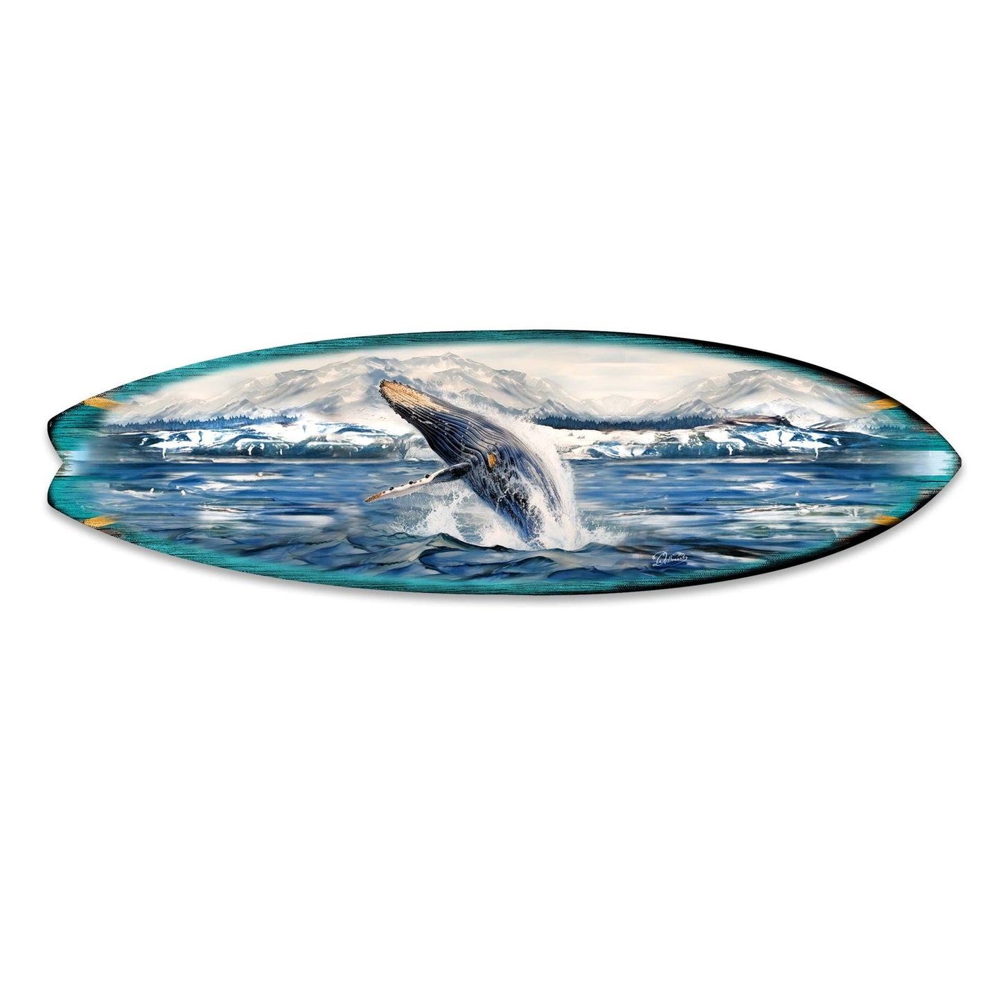 Humpback Harmony Surfboard Coastal Wall Art