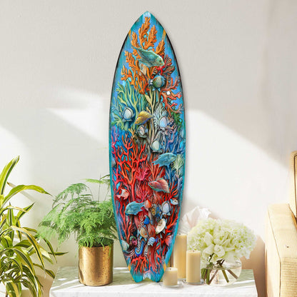 Surfboard Coastal Underwater Life Wall Art