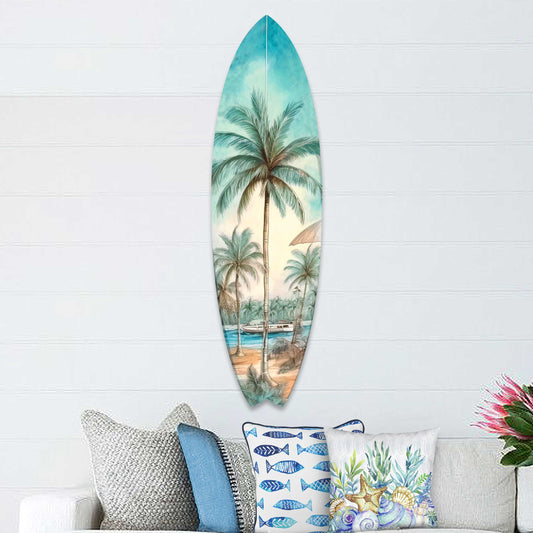 Tropical Surfboard Coastal Wall Art