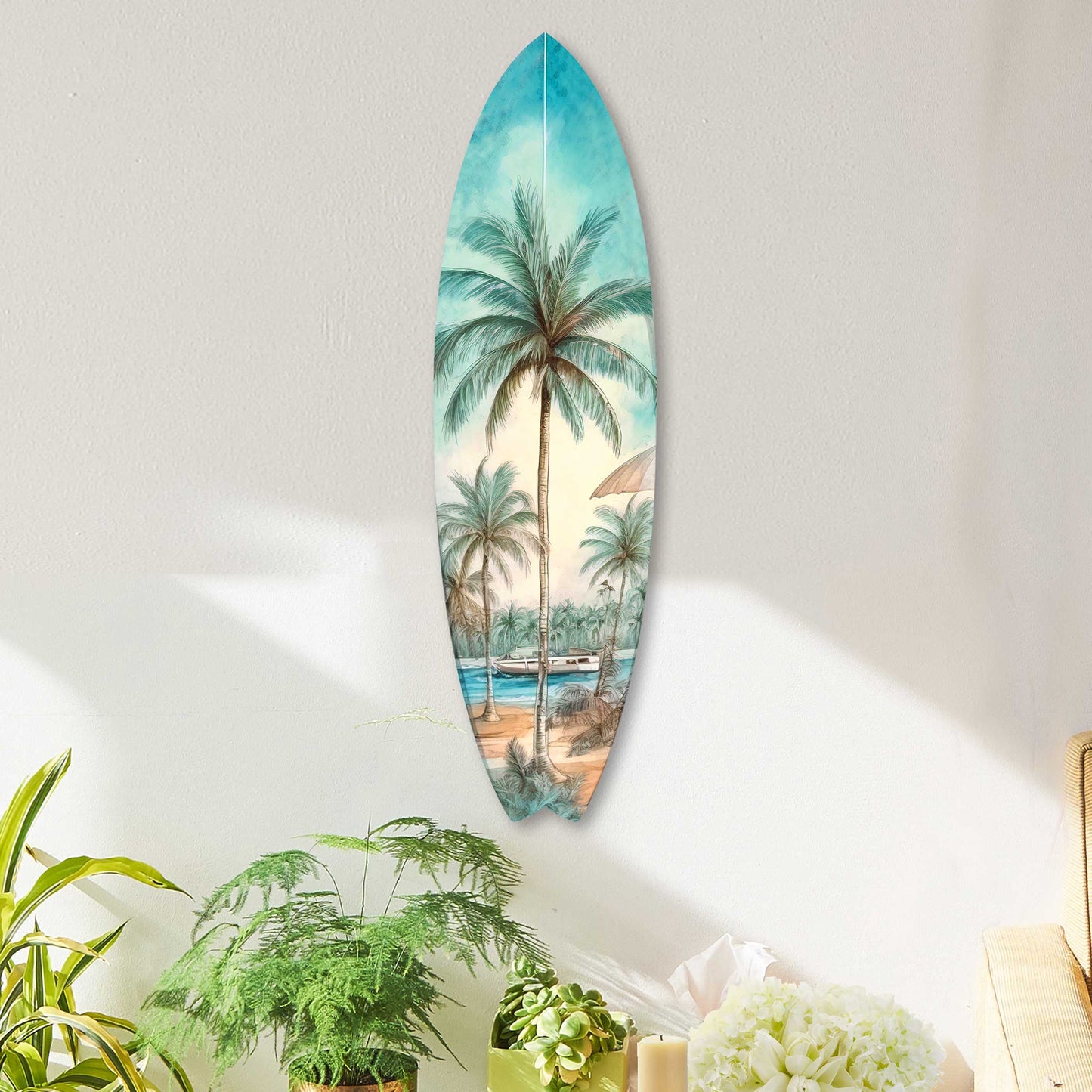Tropical Surfboard Coastal Wall Art