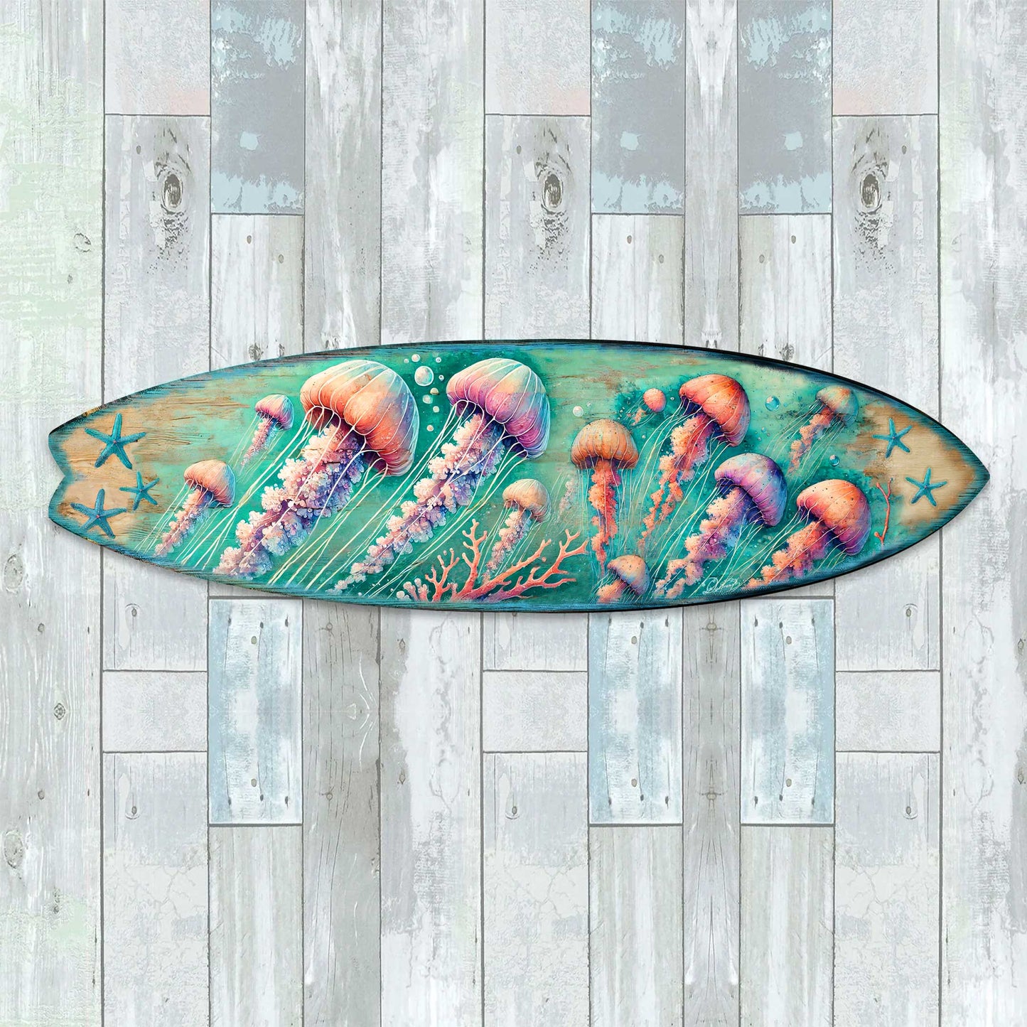 Jellyfish Surfboard Wall Art