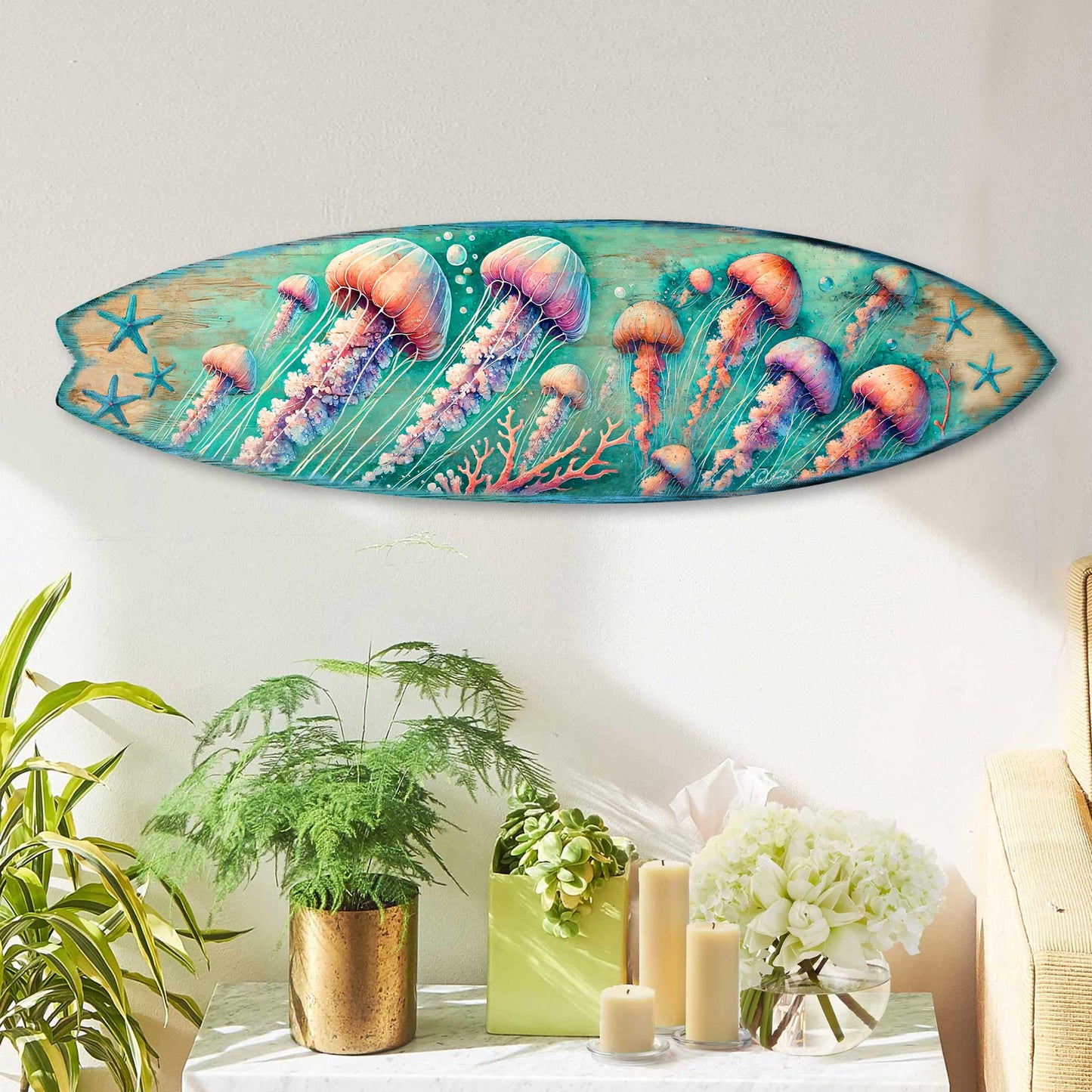 Jellyfish Surfboard Wall Art