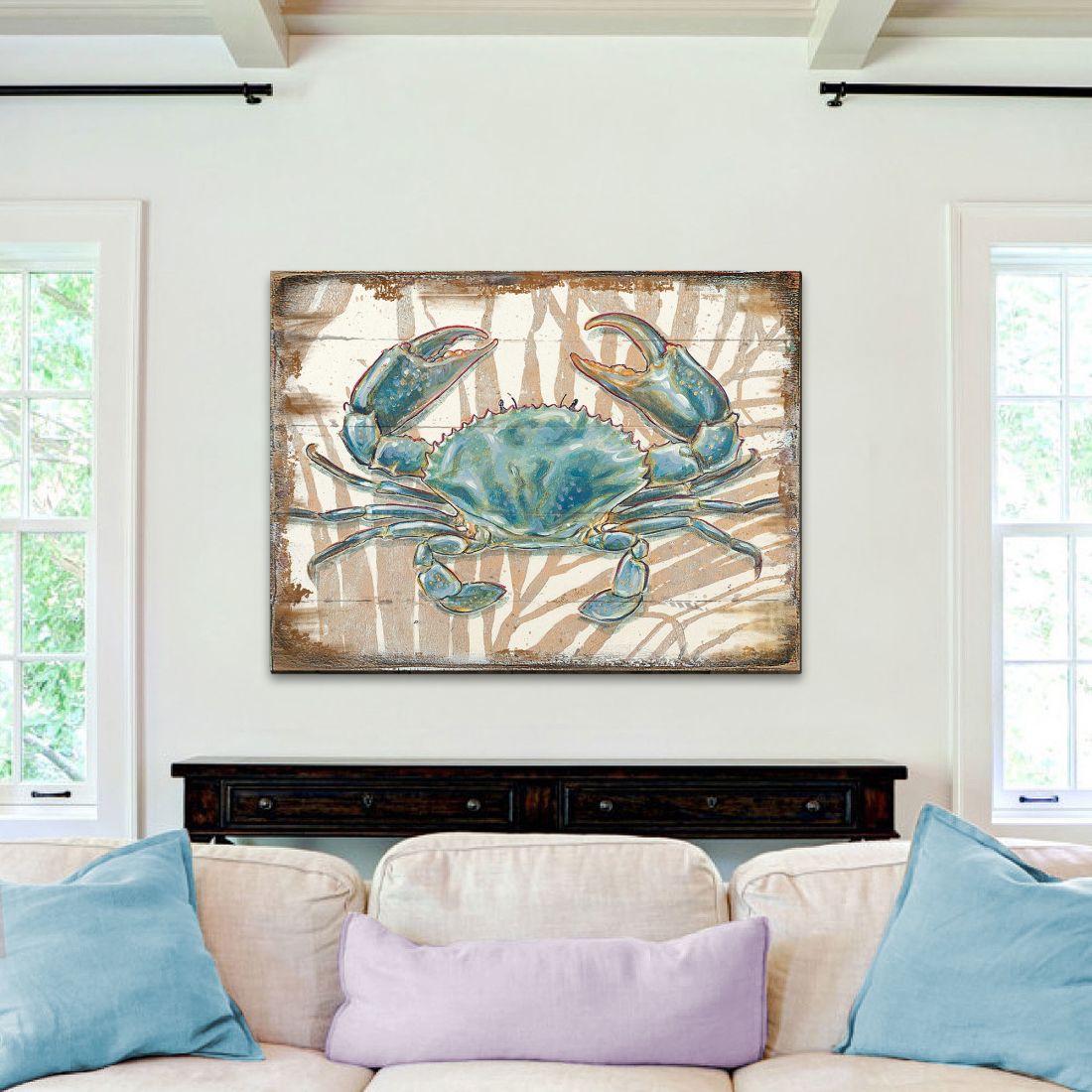 Tangerang Crab Wooden Coastal Wall Art