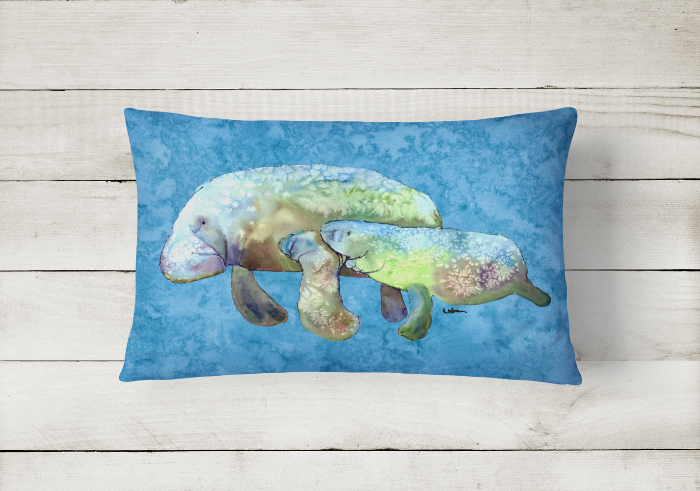 Manatee Throw Pillow – Decorative Indoor & Outdoor Coastal Home Accent