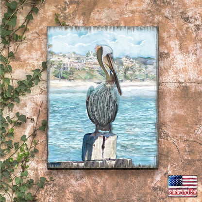 Ocean Serenity Pelicans Wooden Coastal Wall Art