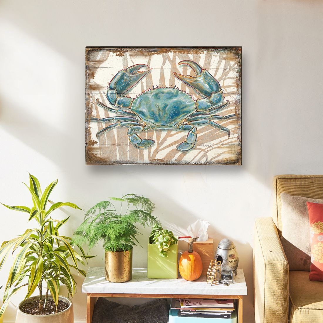 Tangerang Crab Wooden Coastal Wall Art