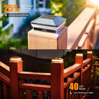 6/12 Pack 4x4 Solar Post Lights Outdoor
