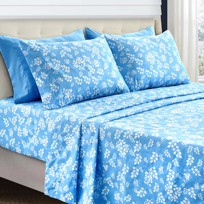 Floral Sheet's-3 Piece with Flat Sheet, Deep Pocket Fitted Sheet