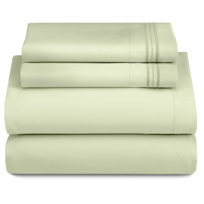 LUX Décor Sheet Set - 3 Piece Ultra-Soft Microfiber Bed Sheets with Flat Sheet, 16 Inches Deep Pocket Fitted Sheet