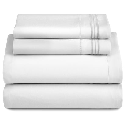 LUX Décor Sheet Set - 3 Piece Ultra-Soft Microfiber Bed Sheets with Flat Sheet, 16 Inches Deep Pocket Fitted Sheet