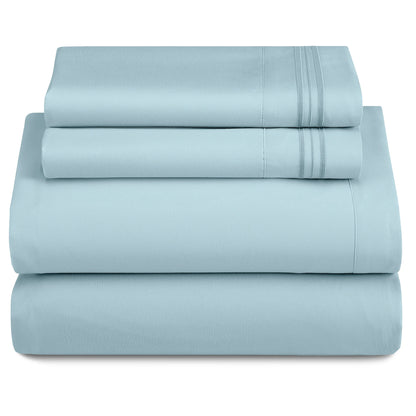 LUX Décor Sheet Set - 3 Piece Ultra-Soft Microfiber Bed Sheets with Flat Sheet, 16 Inches Deep Pocket Fitted Sheet