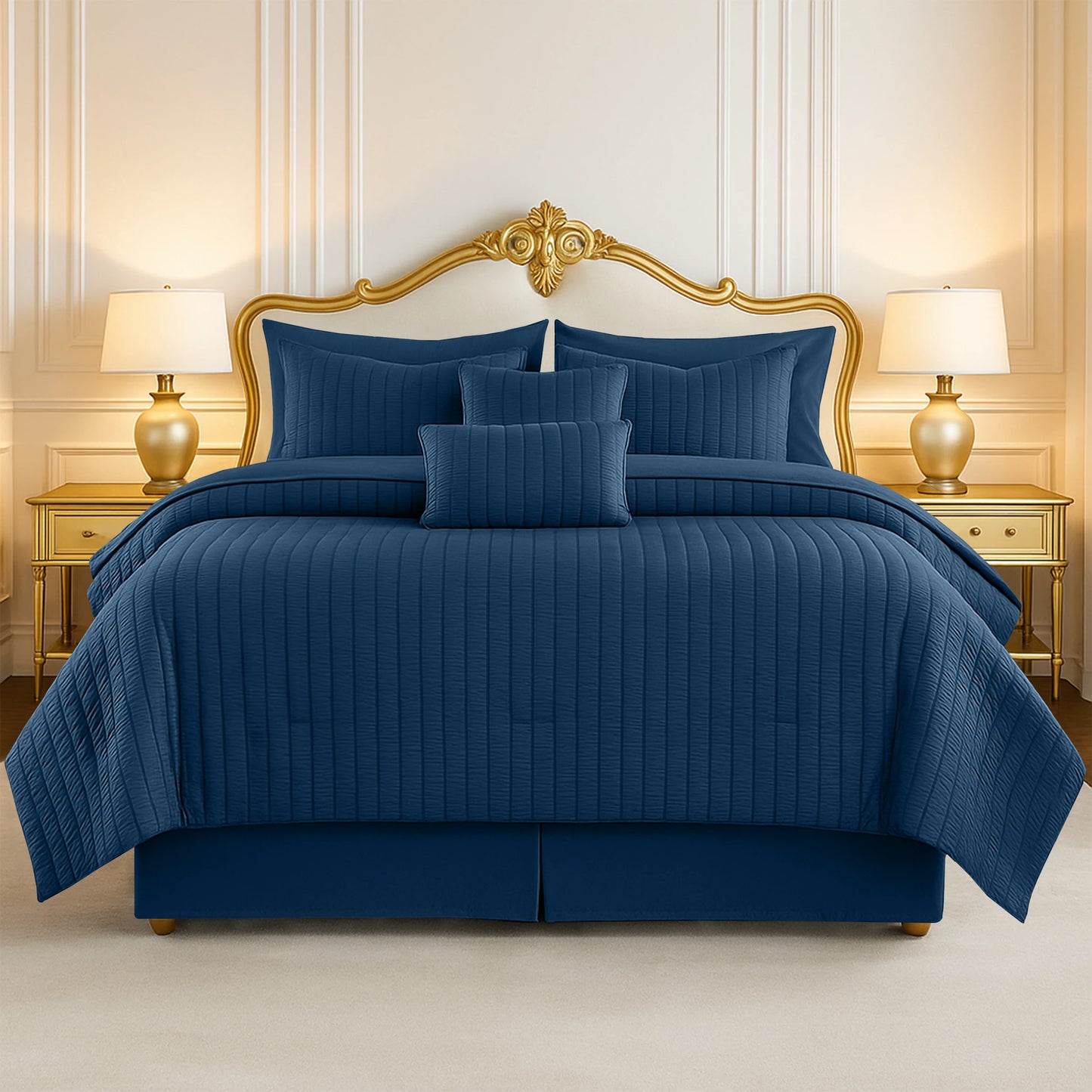 10 Piece Comforter Set, Seersucker Bed in a Bag