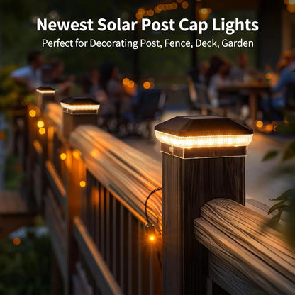 6/12 Pack 4x4 Solar Post Lights Outdoor