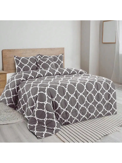 5pc Comforter Set, Printed Bedding Set, Bed in a Bag