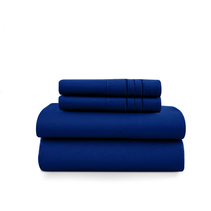 LUX Décor Sheet Set - 3 Piece Ultra-Soft Microfiber Bed Sheets with Flat Sheet, 16 Inches Deep Pocket Fitted Sheet