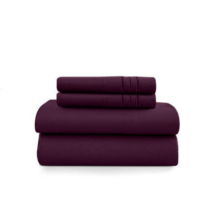 LUX Décor Sheet Set - 3 Piece Ultra-Soft Microfiber Bed Sheets with Flat Sheet, 16 Inches Deep Pocket Fitted Sheet