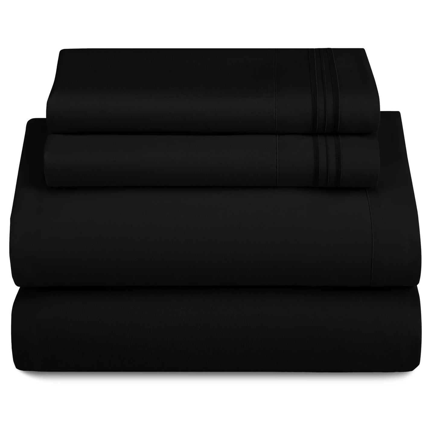 LUX Décor Sheet Set - 3 Piece Ultra-Soft Microfiber Bed Sheets with Flat Sheet, 16 Inches Deep Pocket Fitted Sheet