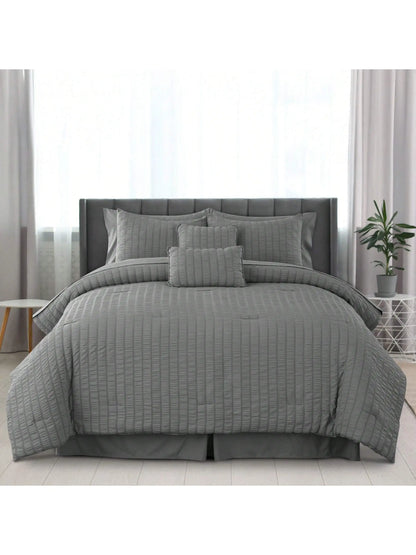 10 Piece Comforter Set, Seersucker Bed in a Bag